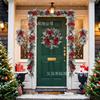 Christmas Wreath Velvet Red Flower Decor Set Holiday Home Hanging Decoration