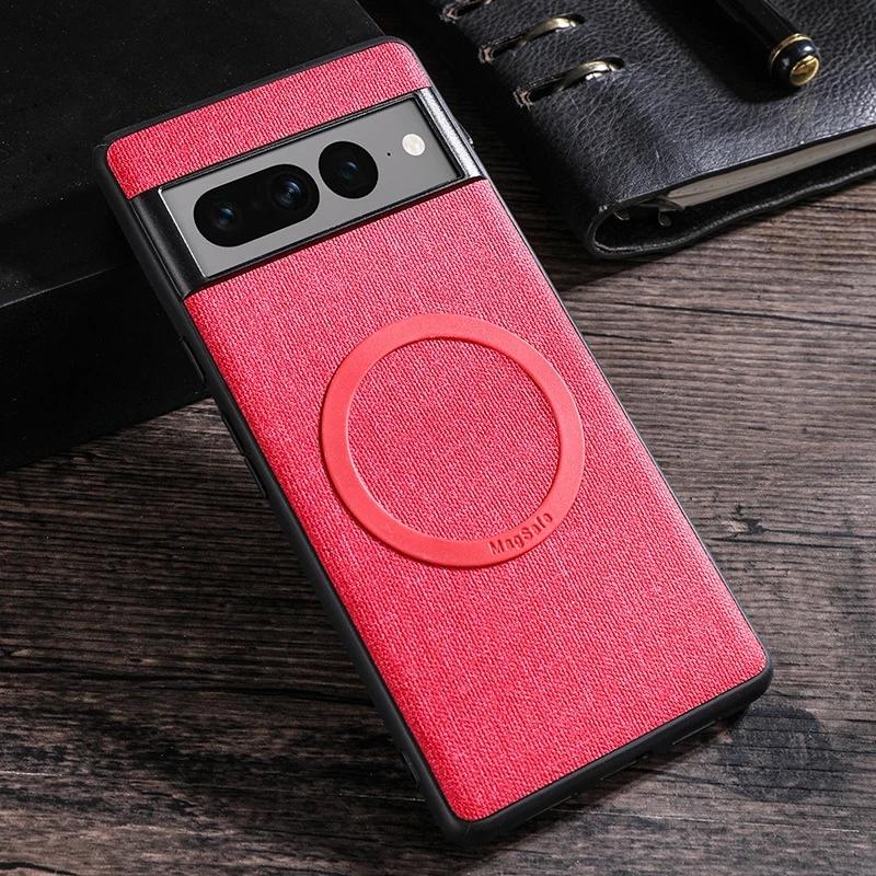 Etui na Pixel 9 8 7 6 9Pro XL 8A 7A 6A Tkanina Ładowanie bezprzewodowe Magnes do Magsafe Pokrowiec Odporny na wstrząsy dla Google Pixel7