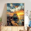 5d DIY Diamond Painting Cross Stitch Oil Painting Ocean Steamship Diamond Embroidery Mosaic Scenery Full Round Drill Home Decor