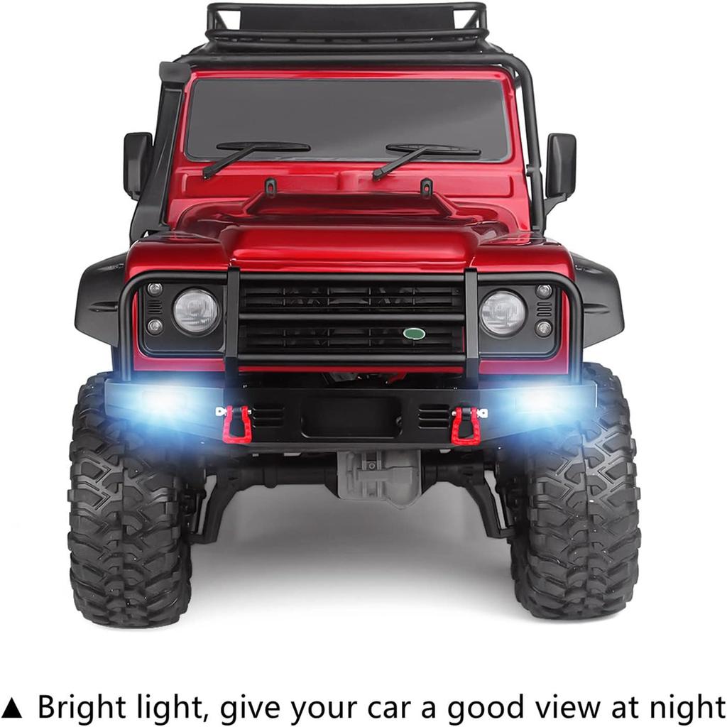 INJORA Adjustable Front Bumper with Led Light for TRX4 Axial SCX10 SCX10 II 90046 90047 RC Car Upgrade Part(Black)