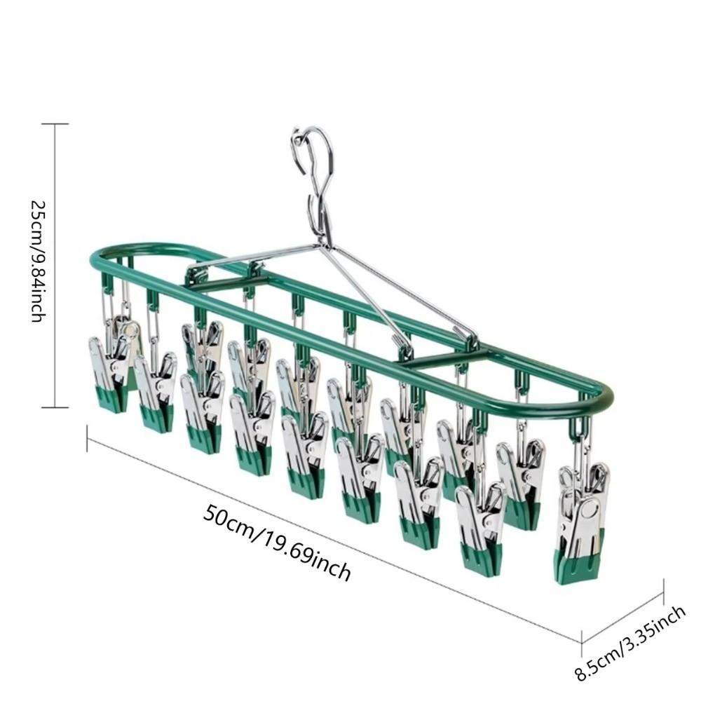 20 Clip Stainless Steel Sock Rack Clothes Rack Multifunctional Household Unmarked Underwear Drying Rack Balcony Storage Racks