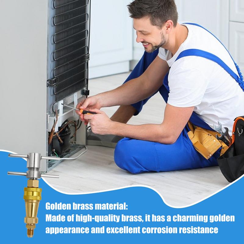 Refrigerator Quick Connector Brass Washer 1/4 Inch Quick Connect Unclogging Tools Parts Multi-Purpose Refrigerator Adapter
