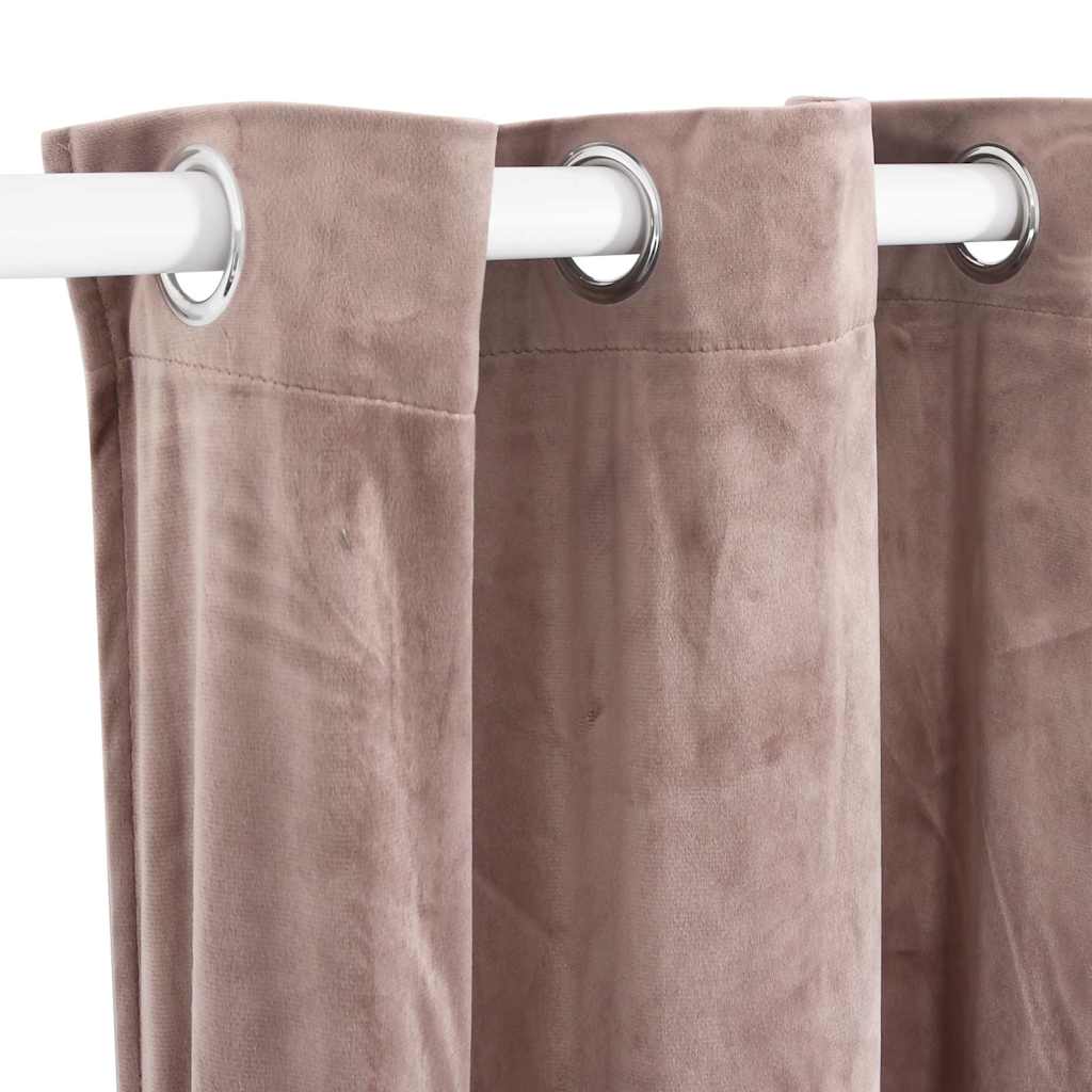 vidaXL Verdunkelungsvorhang mit Metallösen Samt Antik-Rosa 290x245 cm