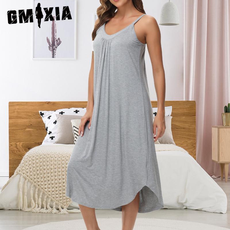 GMXIA Letní domácí oblečení dámské sexy tílko pohodlné volné noční košilky
