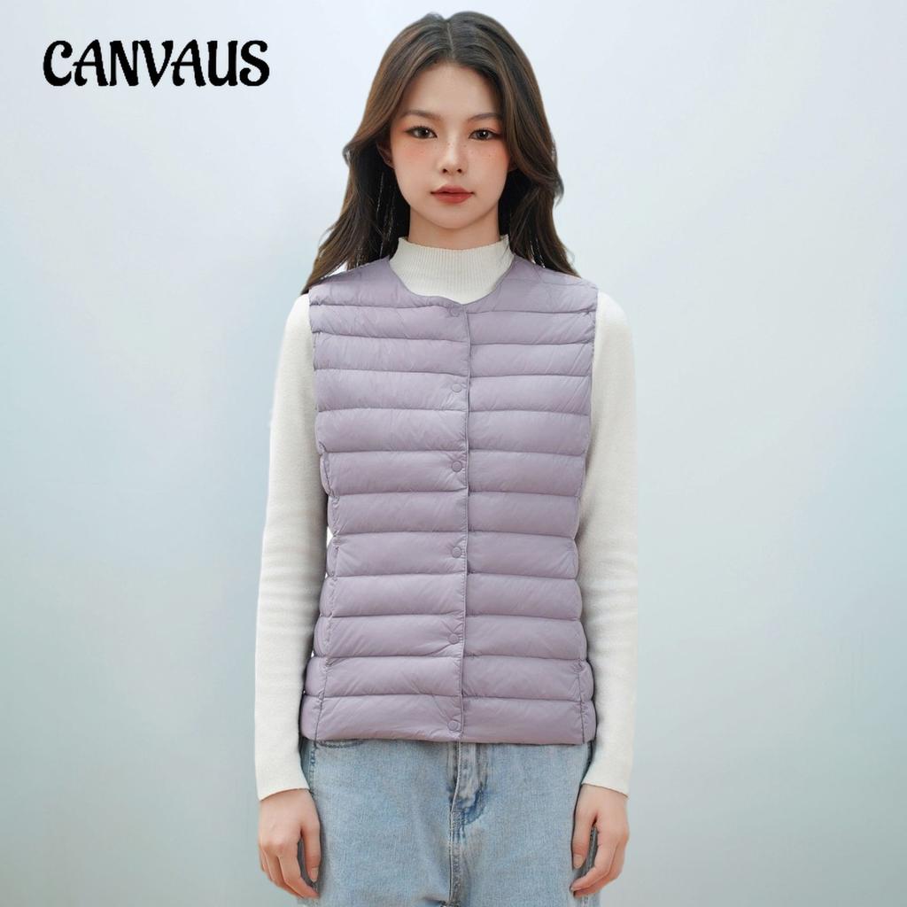 Autumn and Winter Women's Waistcoat Round Neck V-neck Lightweight Down Jacket Vest Duck Down Waistcoat