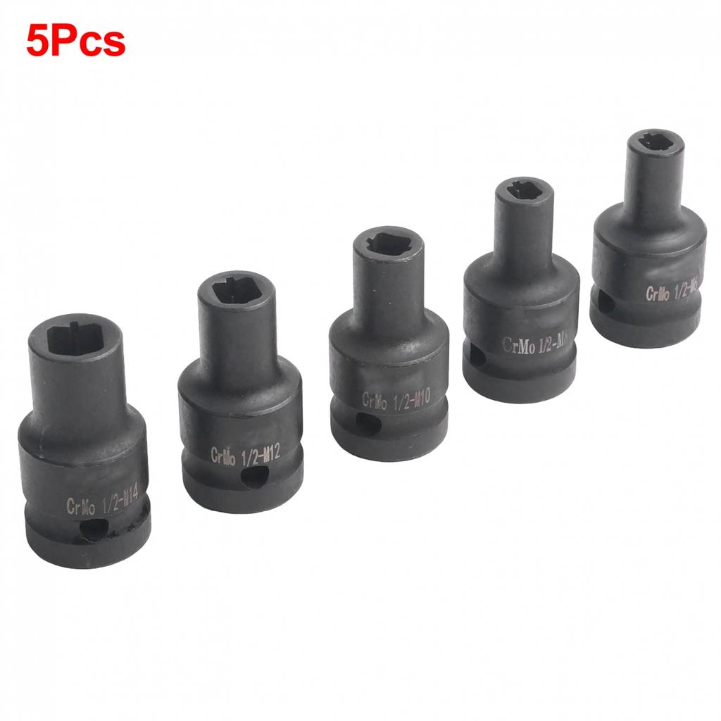 5PCS Square Drive Tap Sockets Compatible with For Electric Driver Wrenches