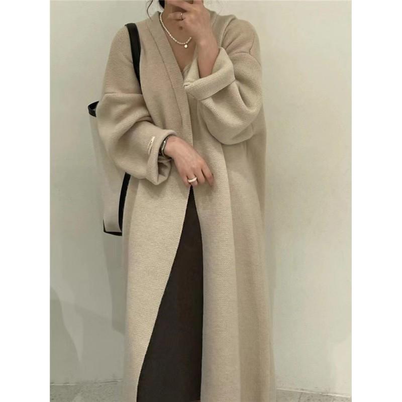 Womens Oversized Longline Knit Cardigan Sweater Loose Fit V-Neck Winter Warm Casual Outerwear
