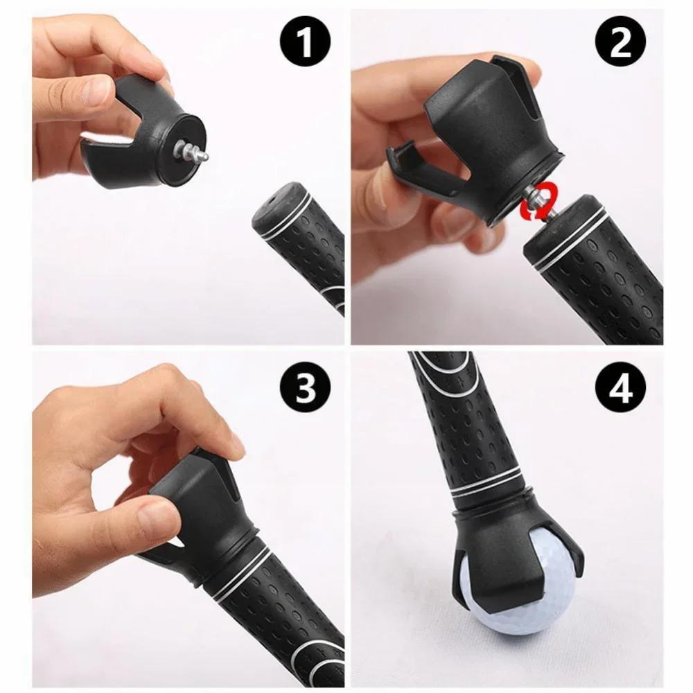 Golf Ball Pick Up Clamp - Rubber Zinc Alloy Practical Golf Training Aids Supplies Accessories Tool