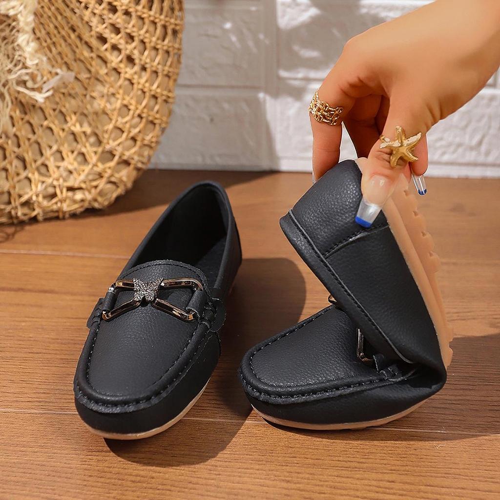 Chaussures Slip-On pour Femmes en Cuir Souple Blanc, Antidérapantes, Décontractées, Grande Taille.