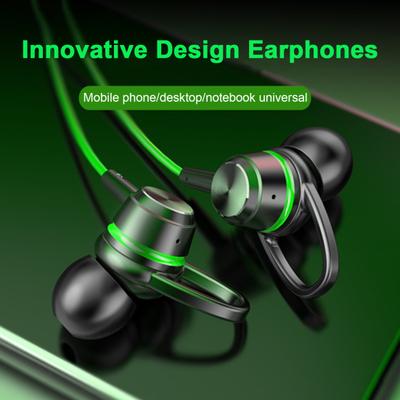 3.5MM Wired Earphones In-ear Stereo Earbuds with Mic Pure Bass Noise Reduction Metal Heavy Bass Handsfree Sports Headset for Gaming Music Fitness