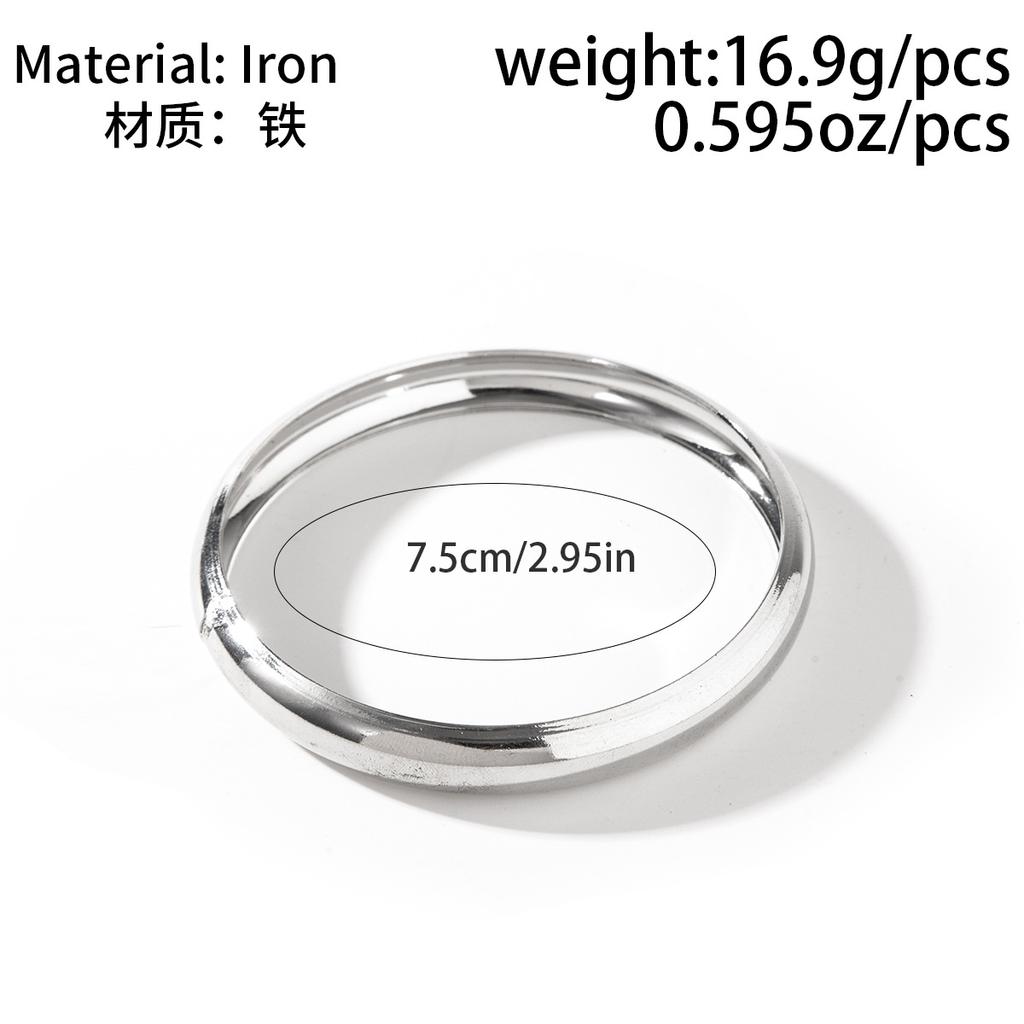 DIEZI Vintage Punk Black Wood Silver Color Metal Bangles Fashion Hip Hop Round Geometric Wide Bangles Women Men Bracelet Jewelry