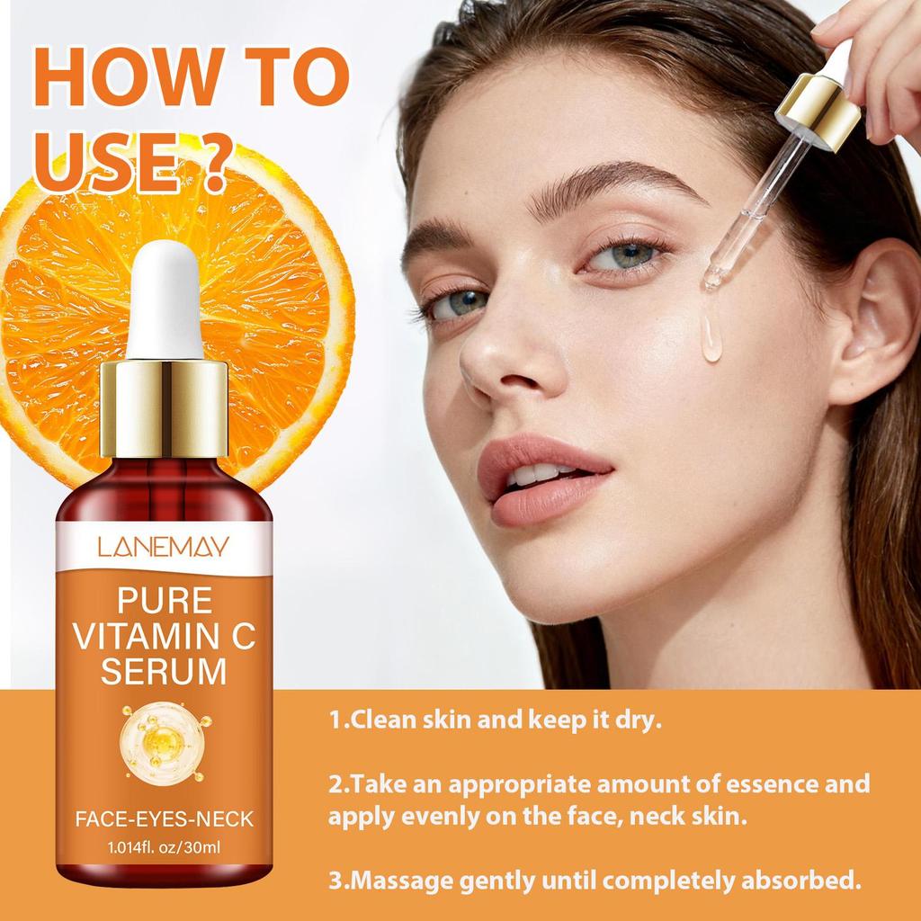 Pure Vitamin C Serum-Tighten The Skin And Make It Smooth-Hydrate And Lock In Moisture-Suitable For All Skin Types, 30ml