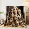 Cute Golden Retrievers Pile Blanket bedroom Blanket for Livingroom Couch lunch break Soft throw for Friend's festival Gift