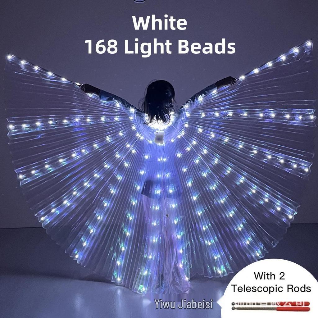 LED Leuchtendes Kinder Bauchtanzkostüm mit bunten leuchtenden Flügeln