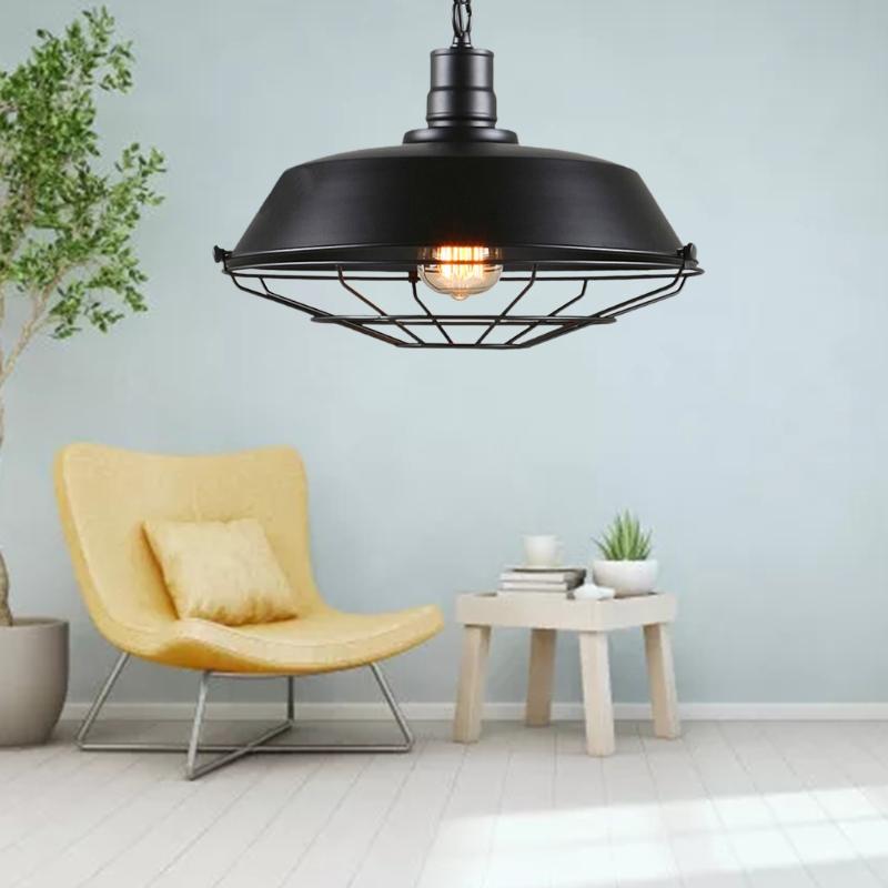 Vintage Metal Pendant Lamp Shade Soft Ambients Lighting Metal Texture Suitable for Kitchen Dining Room Decoration