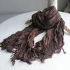 Silk Scarf Women'S Mulberry Silk Solid Color Versatile Summer Scarf Thin Sunscreen Outer Shawl Yarn Brown