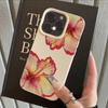 Elegant Pink Hibiscus Flower Lichee leather pattern Phone Case For iPhone 17 16e 16 15 14 13 12 11 Air Pro Max Plus X XR XSMax
