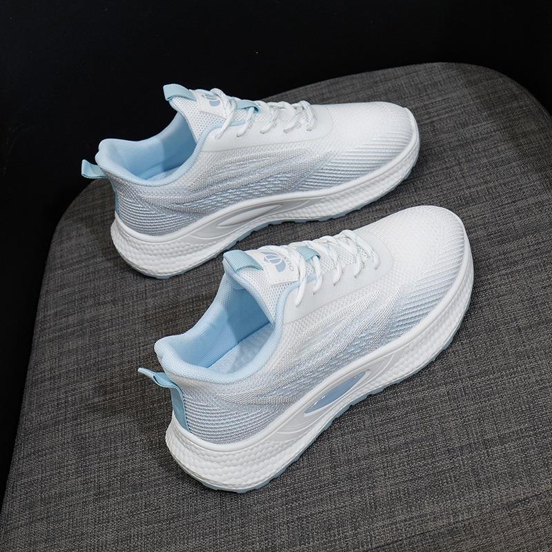 Autumn women's shoes student running sneakers women's, platform casual shoes ins breathable fly-woven women's shoes