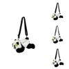 Plush Panda Cartoon Shoulder Bag With Zipper Closure For Daily Use