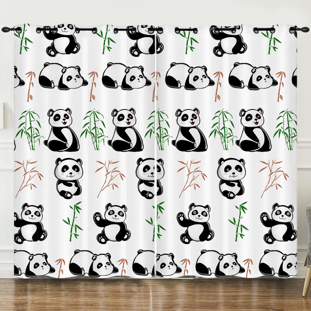 Vorhang Cartoon-Tier Nationalschatz Panda 3D Digitaldruck Verdunkelungsvorhang Ösen