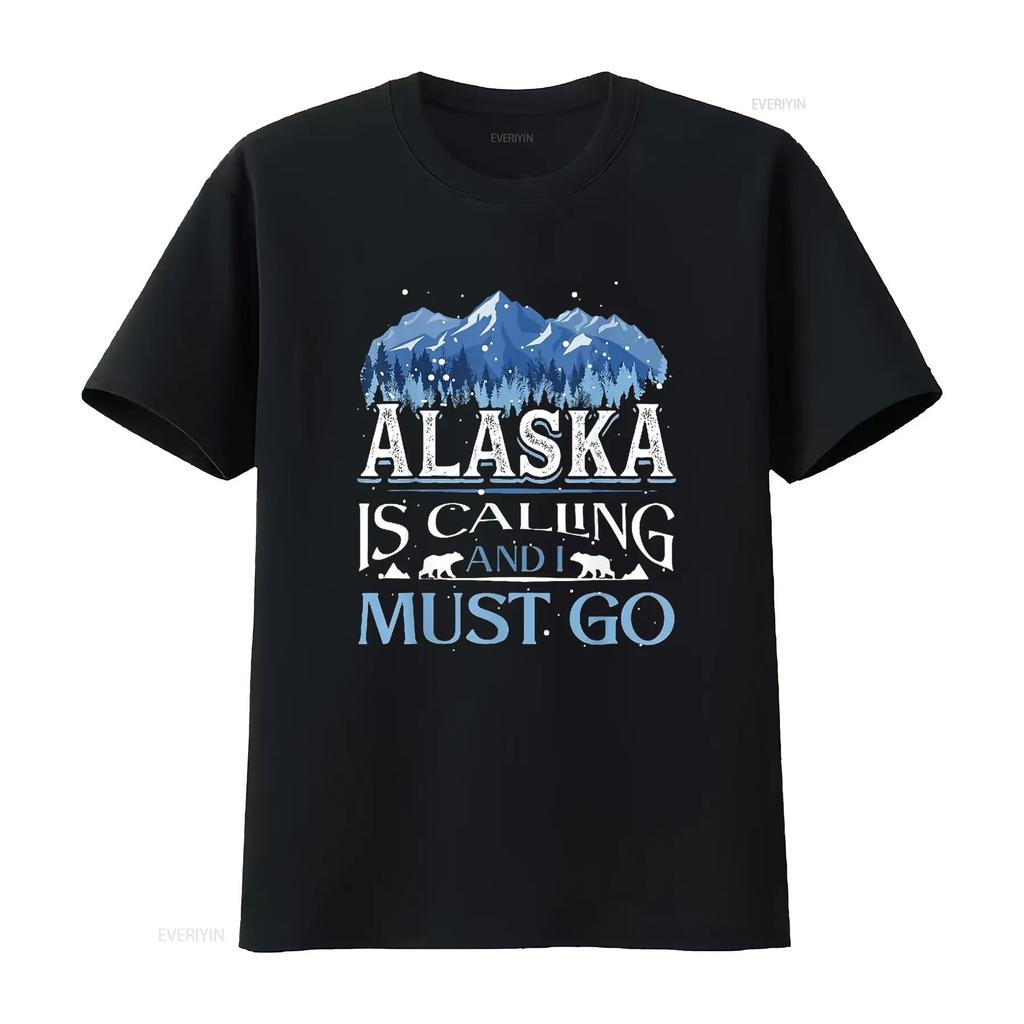 Mens Alaska Lovers Alaskans Is Calling And I Must Go T Shirt Black vintage Washed Stretched Ver