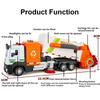 1:32 Electric Vacuum Cleaner Sweeper Model Toys Alloy Diecast Doors Opened Sound Light Pull Back Simulation Engineering Vehicles