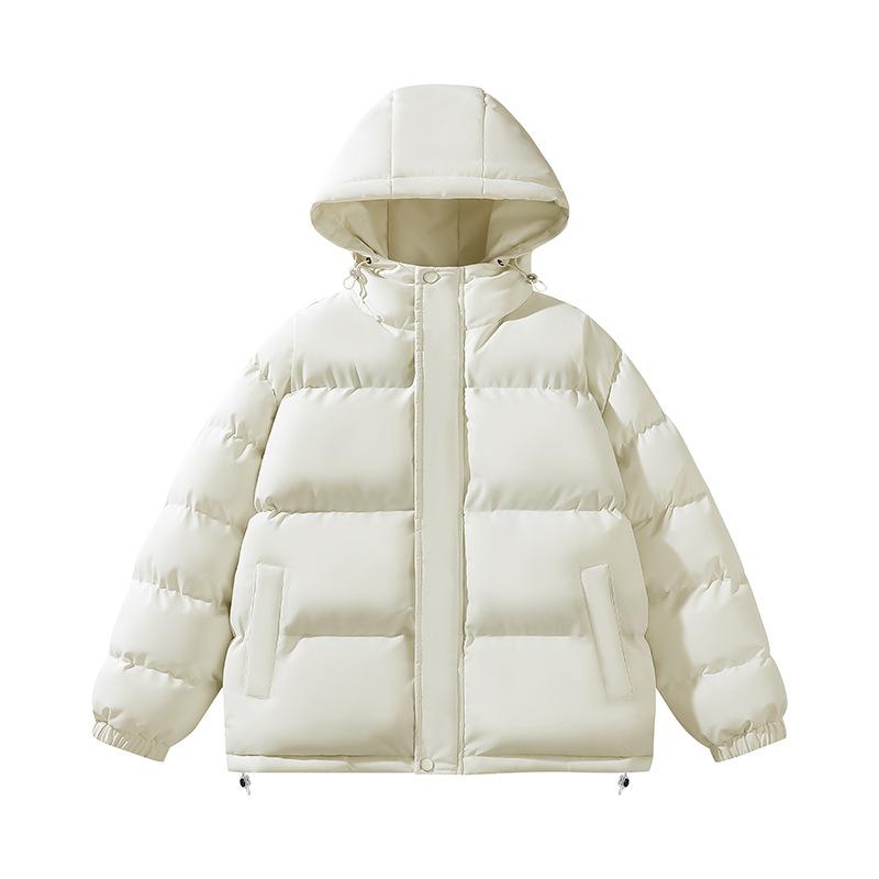 

Winter Cotton Clothes Men and Couples with the Same Hooded Bread Clothes Casual Solid Color Thickened Warm Trendy Brand Loose Fashion M бежевый