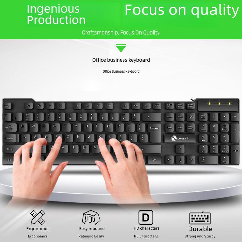 Limei T13 Wired Keyboard and Mouse Set, USB-Compatible for Desktop and Laptop Office Use.