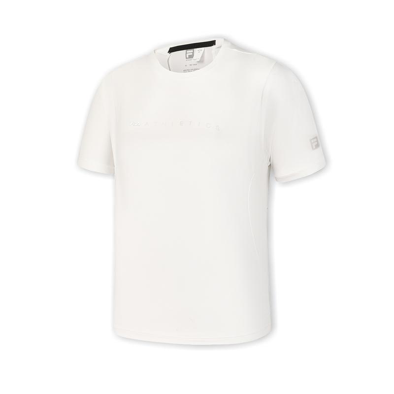 Fila Simple Solid Color Breathable Sports T-Shirt Men Tops Cloud-White A11M431126FWT