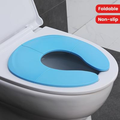 1pcs Foldable Travel Seat with Non-Slip Suction Cup Portable Toilet Seat Cover for Home & Travel Lightweight PP Material