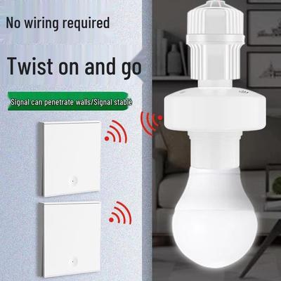 Smart Wireless Remote-Control Lamp Holder, 220V Stick-On for Bedroom, No Wiring Needed