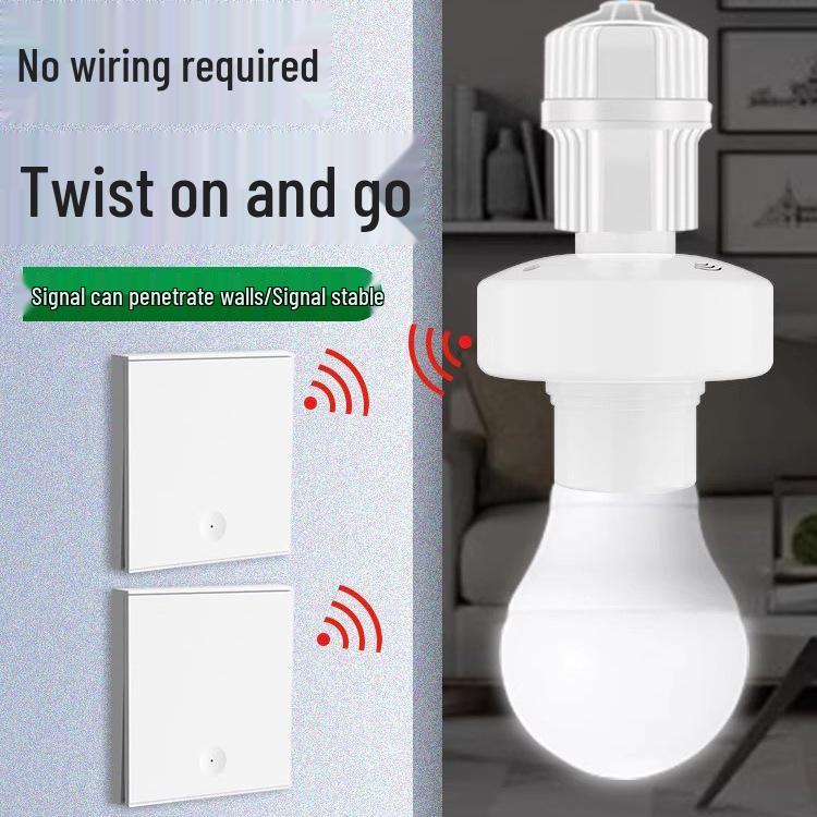 

Smart Wireless Remote-Control Lamp Holder, 220V Stick-On for Bedroom, No Wiring Needed Switch Only [Not Usable Solo]
