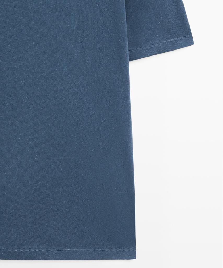 Masimodutti Linen Blend Short Sleeve T-Shirt