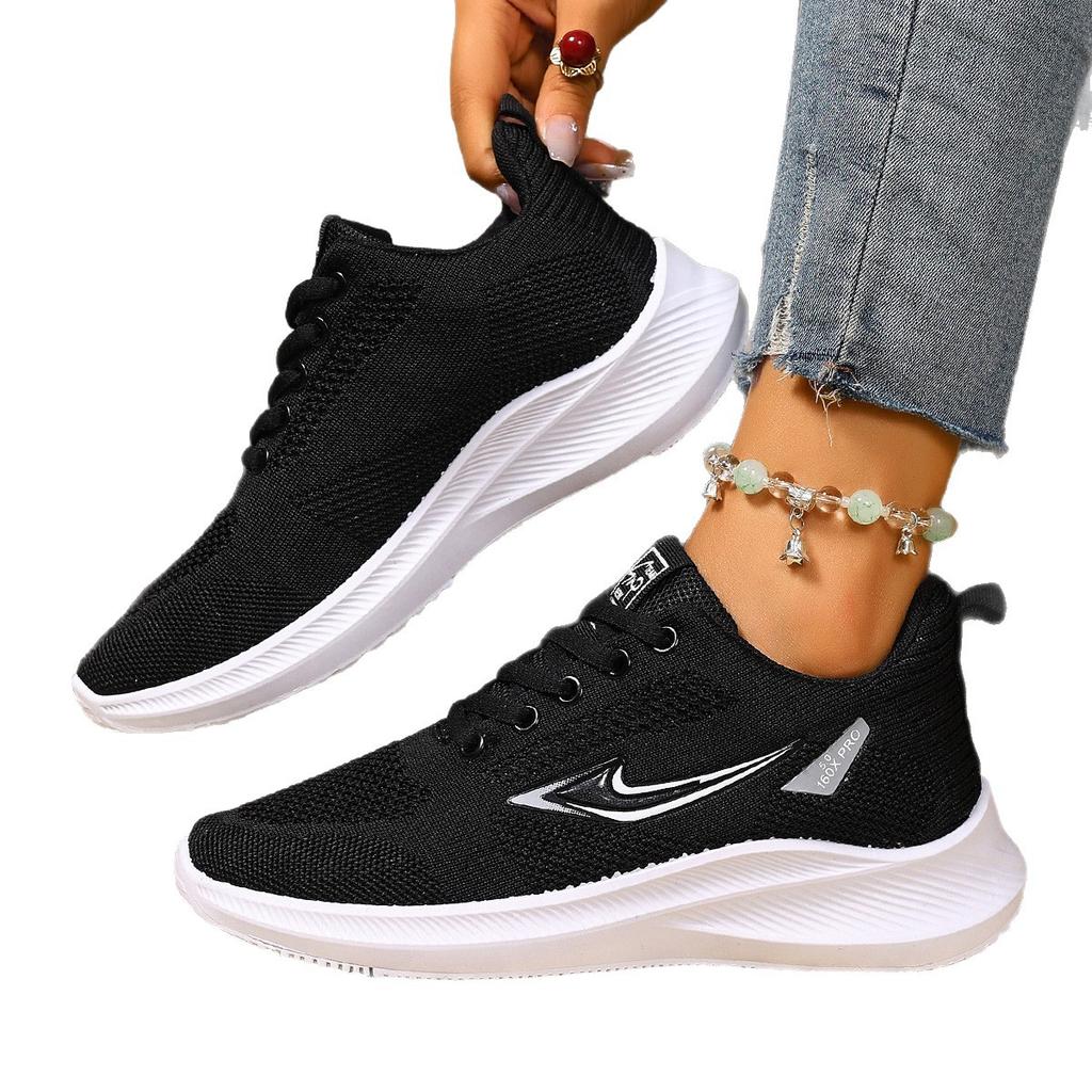 Schuhe Damen Sportstil neu atmungsaktives Mesh Damen Sommer weiche Sohle lässig Damen gestrickt bequem Außenhandel Damenschuhe