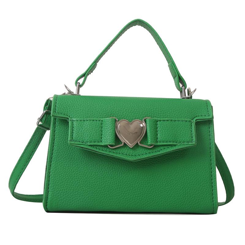 Solid Color Popular Fashion Love Hardware Spring New Simple Trend Casual Shoulder Crossbody Small Square Bag Woman