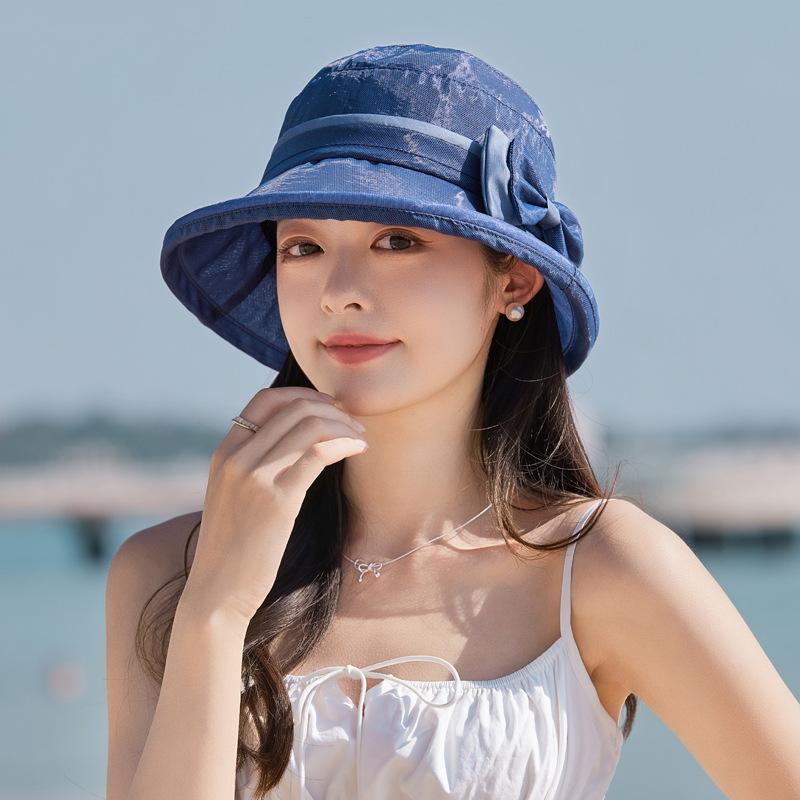 Summer New Hat Women's Sunshade Sunscreen Hat Sun Hat Outdoor Versatile Bow Bucket Hat