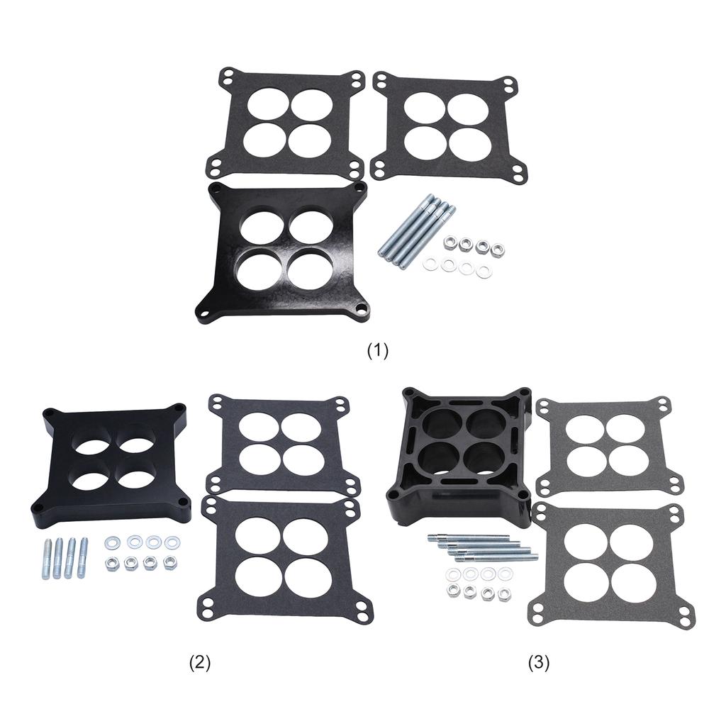 Ported Phenolic Carburetor Spacer 4bbl Replacement Black Carburetor Spacers with Holley SB Ch-evy F-ord SBC BBC BB1/2 1 2 Inch
