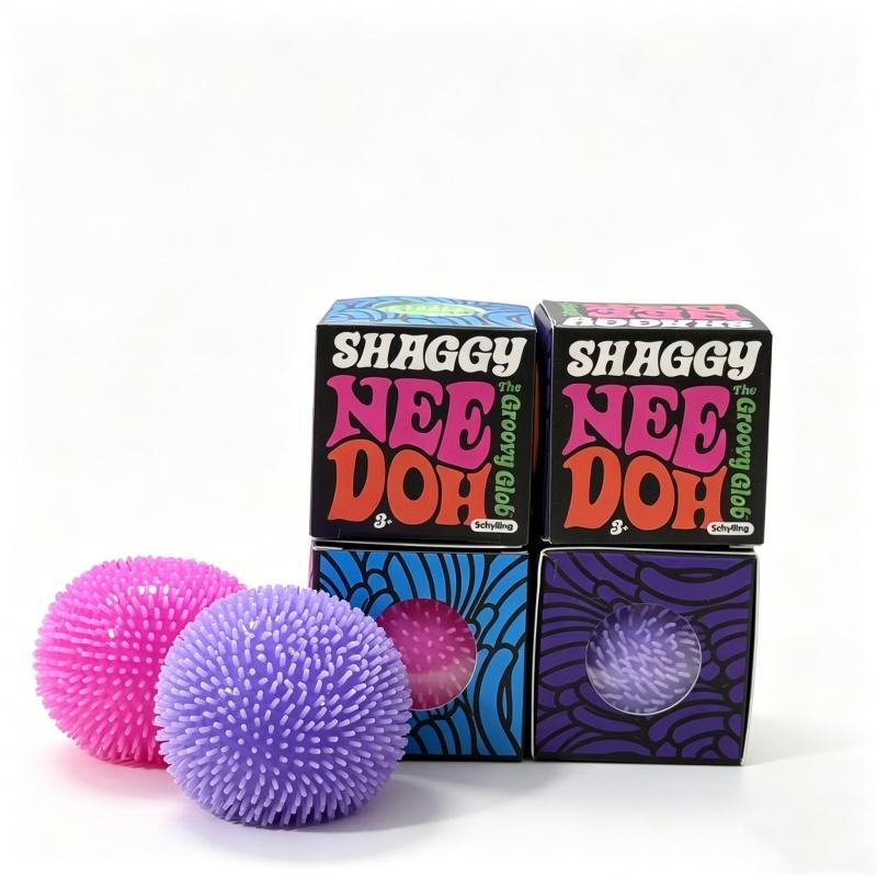 Teenie Needoh Fuzz Ball Mini Spiky Decompression Toy Soft Non-toxic Maltose Heal Relax ADHD Autism Anti Anxiety Fidget Toy Gift