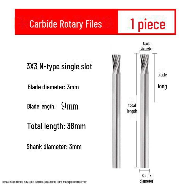 3mmX6 Tungsten Steel Carbide Rotary File for Electric Grinding - Small Metal Grinding Head