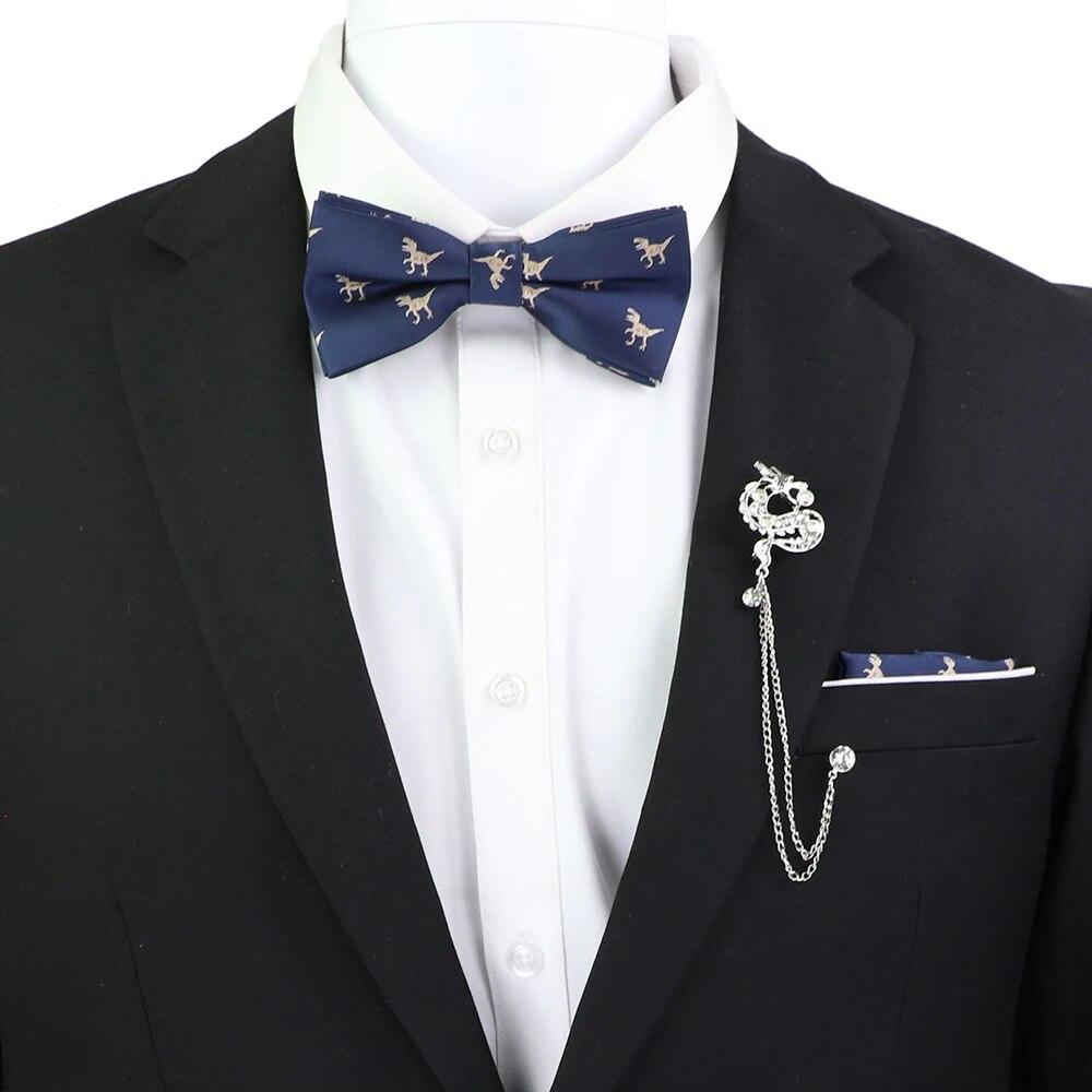 Набір краваток-метеликів, візерунок із зображенням черепа-дракона, чоловіки, платок із метеликами, брошка з китицями, весілля, вечірка на Хелловін,