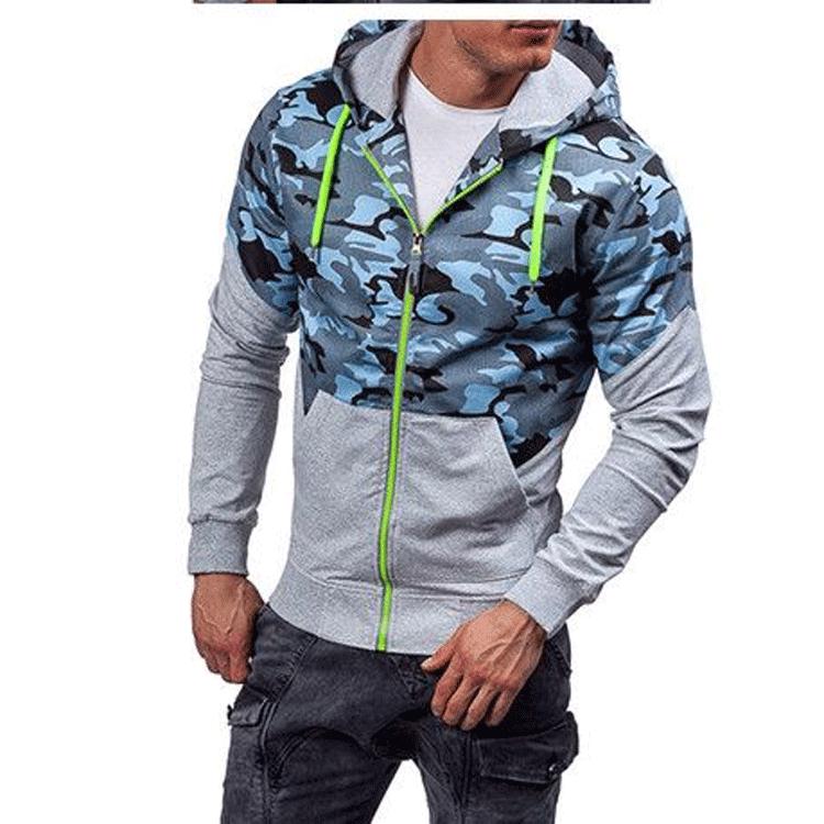 

Men s Spring Camouflage Patchwork Hoodie XXL