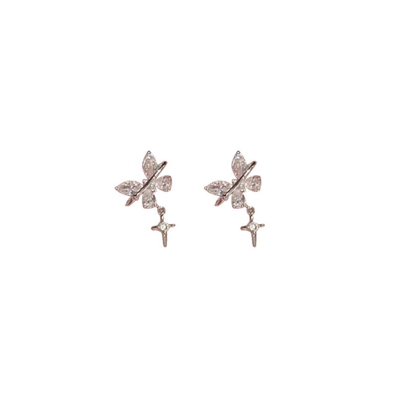 Pure zircon pendant, ear bone clip without ear hole butterfly new niche design ear clip female versatile