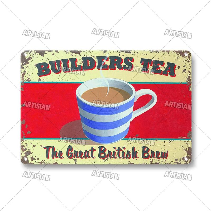 Vintage Coffee Metal Tin Sign 1pc - Retro Tea Time Poster, Decorative Plate, Industrial Wall Decor for Home/Bar/Cafe