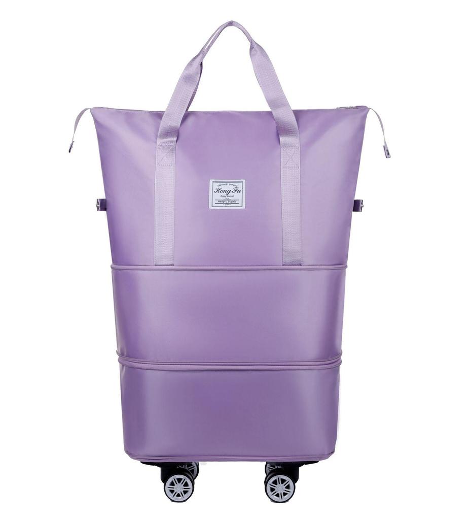 Expandable Wet/Dry Separation Luggage Bag with Universal Wheels - Large Capacity & Splash-Proof for Business Trips & Fitness Travel