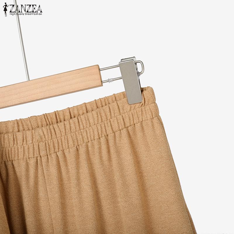 ZANZEA Women Long Sleeve Pullover Blouse and Pants Casual Two Piece Suit Sets