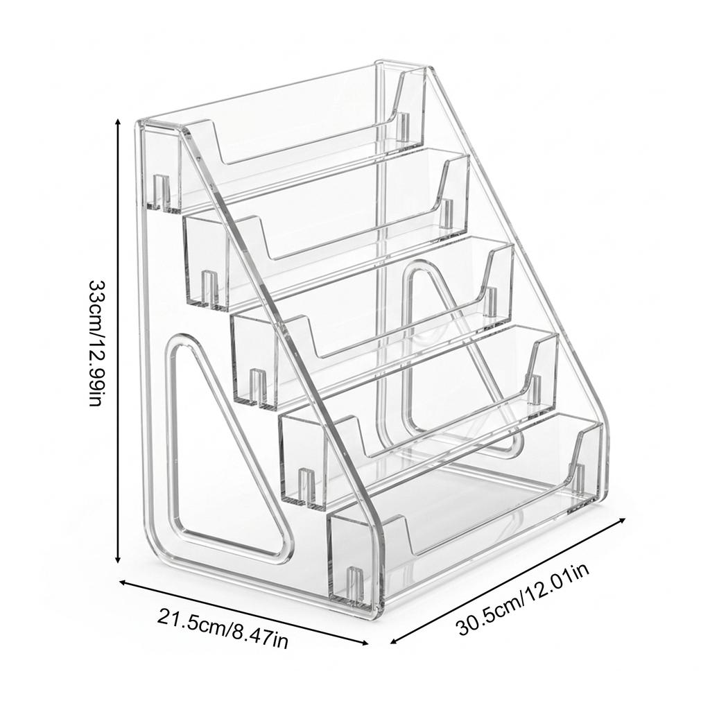 5 Tier Acrylic Display Stand For Figurines Cards And Collectibles With Sturdy Base And BPA Free Material