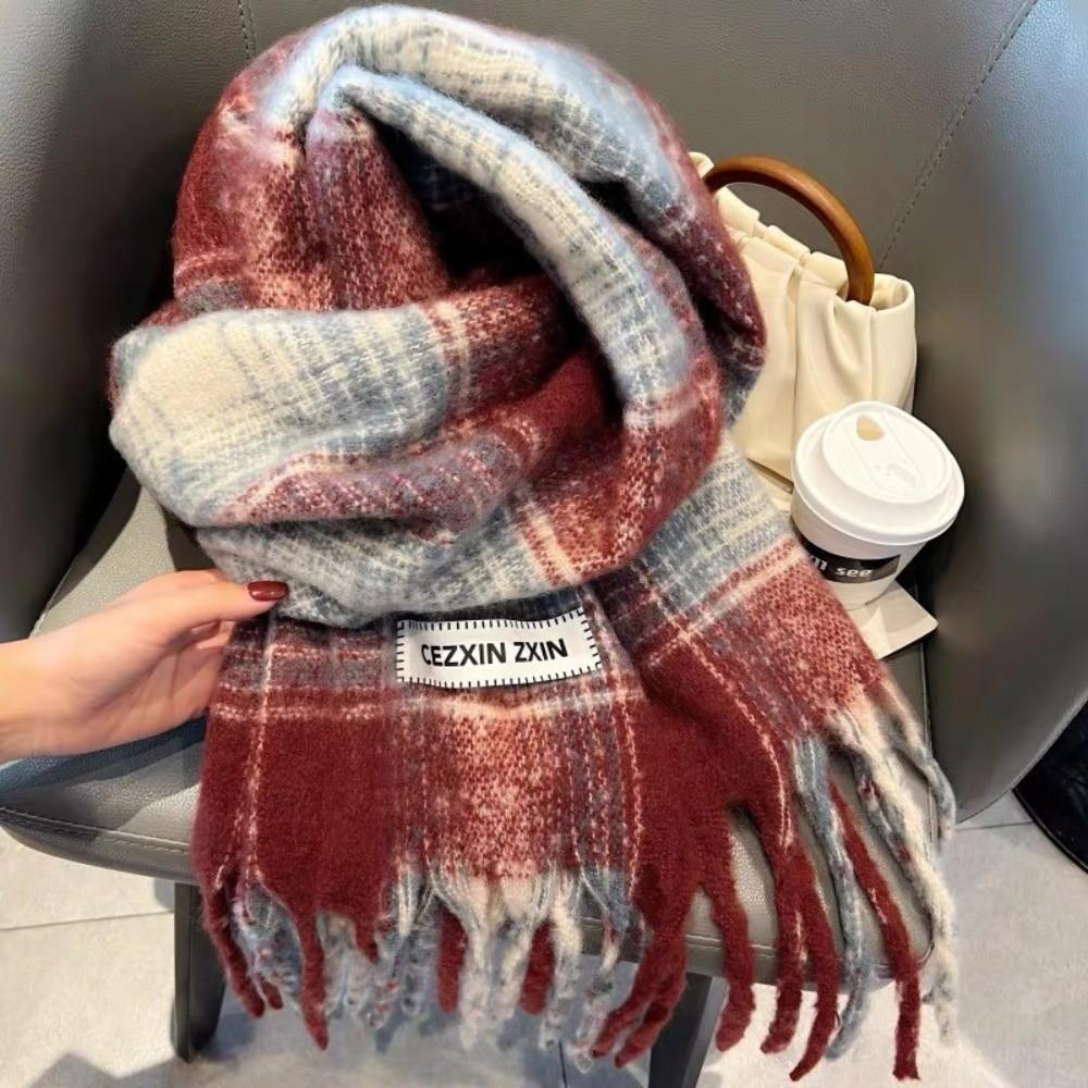 Soft Cashmere Scarf Windproof Neck Warmer New Long Tassel Scarves  Autumn and Winter