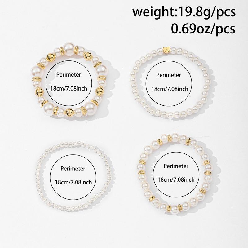 Love Pearl Bracelet Hot-selling Jewelry Personalized Fashion Simple Special-shaped Beaded Stacked Bracelet