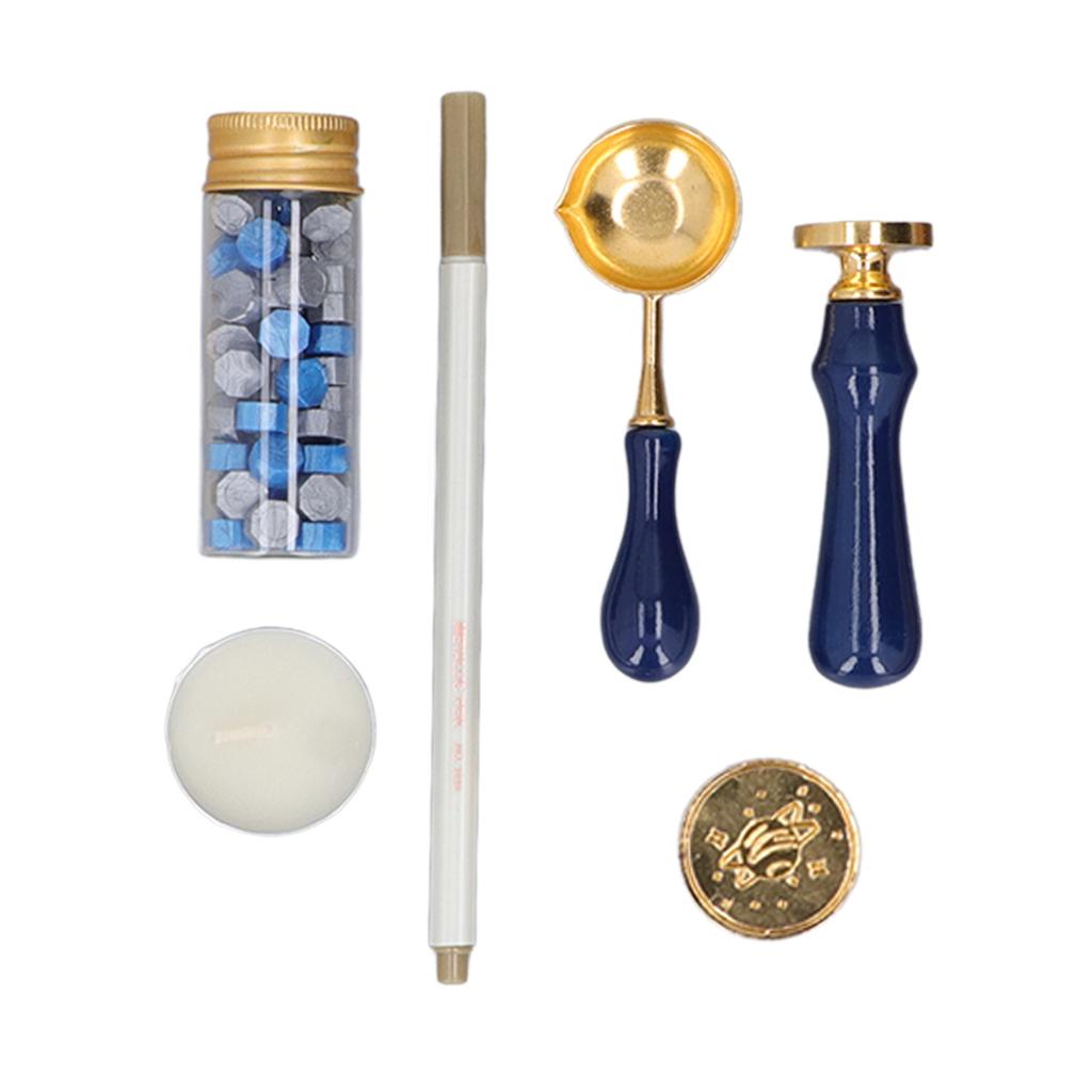 Siegelwachs-Stempel-Set, verträumtes, exquisites Muster, Ersatz-Siegelwachs-Buchstaben-Set mit Wachsperlen