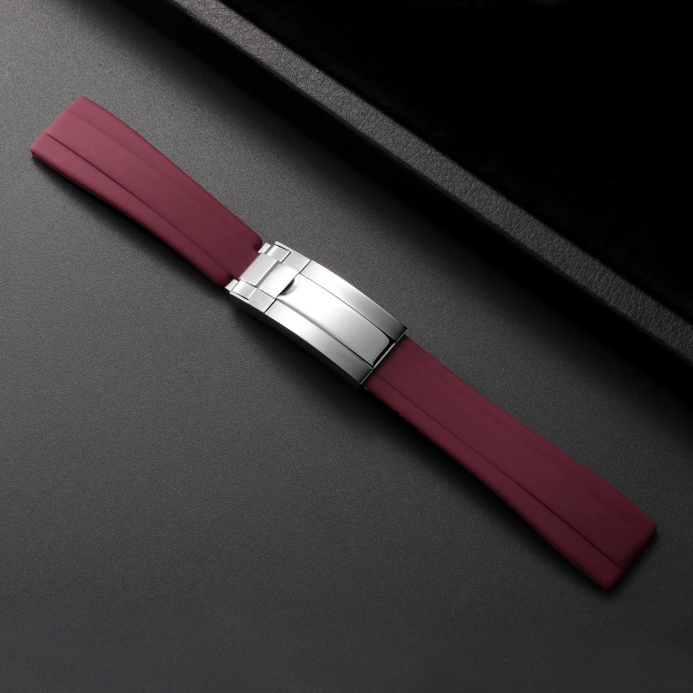 

20 мм Силиконовый ремешок для часов Rolex DAYTONA SUBMARINER Yacht-Master GMT Explorer Аксессуары Спортивный Водонепроницаемый Ремень для Мужчин Женщин 20mm красный